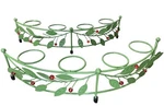 Elements 2 Piece Green Metal Holly Berry Votive Candle Holders Christmas In Euc. Fixed Price $12.00.