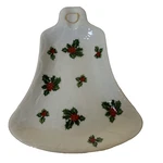 Vintage Lefton Christmas Candy Dish Tree Holly Serving Tray White Dinnerware. Fixed Price $12.00.
