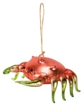 Glass Crab Coastal Beach Christmas Tree Ornament, 4" Long, Primitives By Kathy. Fixed Price $16.99.