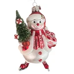 Kurt Adler Noble Gems Snowman Glass Ornament Peppermint Candy Skating Christmas. Fixed Price $14.90.