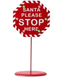 Holiday Lane Christmas Cheer Santa Tabletop Light-up Sign. Fixed Price $125.99.