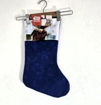 Star Wars Mandalorian Blue Fabric 16" Ruz Christmas Stocking Snowflake Design. Fixed Price $8.99.
