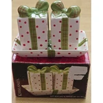 Kirklands Christmas Gift Box Salt Pepper Shaker Set With Tray Ceramic New. Fixed Price $17.99.