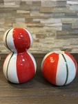 Ashland Ceramic Striped Christmas Taper Candle Holders Red White Green Bundle. Fixed Price $14.99.