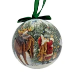 Cape Shore Christmas Ornament Ball Moose Bear Fox Forest Animals Santa Woods New. Fixed Price $19.99.