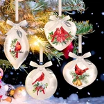 4 Pcs Cardinal Bird Glass Christmas Tree Ornaments Red Hand Painted. Fixed Price $23.23.