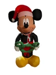 Gemmy 5' Disney Mickey Mouse With Christmas Wreath & Santa Hat Inflatable Rare. Fixed Price $42.88.