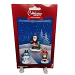 Cobblestone Corners 3 Pc Winter Village Figures Santa & Mrs. Clause Snowman 2007. Fixed Price $14.99.