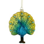 Northlight 4.75" Glittered Blue And Gold Peacock Glass Christmas Ornament. Fixed Price $14.49.