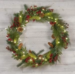 Red Co. 30 Light-up Christmas Wreath W/pinecones & Evergreens, Battery-operated. Fixed Price $64.97.