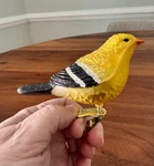 American Goldfinch Bird Clip On Blown Glass Ornament By World Christmas. Fixed Price $18.00.