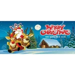 Christmas Santas Take Off Decor Mural Flag Holiday Display - Free Ship. Fixed Price $39.99.