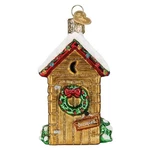 Old World Christmas Holiday Outhouse Glass Tree Ornament Free Box 20130. Fixed Price $15.98.