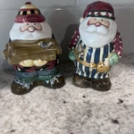 Sakura Woodland Santa Salt & Pepper Shakers Debbie Mumm Series 4.5 Vtg. Fixed Price $9.99.