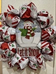 Snowman Let It Winter Christmas Wreath Silver Deco Mesh 24" X Cute. Fixed Price $62.50.