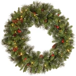 Pre-lit Artificial Christmas Wreath, White Lights, Crestwood Spruce, 30-INCH. Fixed Price $39.98.