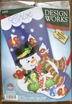 Vintage Design Works Crafts Felt Christmas Snowman Stocking Kit 18" Long #5231. Fixed Price $24.99.