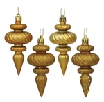 Vickerman 4" 4-FINISH Finial Christmas Ornaments Antique Gold (set Of 8). Fixed Price $20.00.