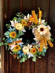 Rustic White Pumpkin Fall Wreath 24" Eucalyptus Cinnamon Harvest Decor. Fixed Price $72.00.