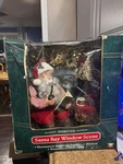 Vtg Trim Home Animated Christmas Illuminated Santa Bay Window Table Lamp. Fixed Price $54.99.