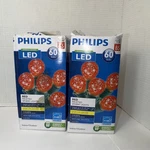 Philips Led 60 Red Faceted Sphere Lights Indoor/ Outdoor Green Wire. Fixed Price $25.00.