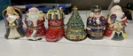 New Set Of 6 Mr. Christmas Porcelain Hinged Trinket Box Ornaments Vintage Style. Fixed Price $79.99.