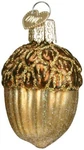 Acorn Blown Glass Christmas Ornament By Old World #28075. Fixed Price $14.99.