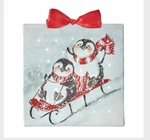 6" Sledding Penguin Lighted Print Christmas Ornament By Raz 4139424. Fixed Price $23.24.