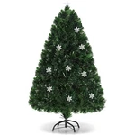 Topbuy 6' Artificial Christmas Tree Pre-lit Multi-color Fiber Optic W/ Snowflake. Fixed Price $75.99.