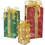Artificial Christmas Cor Sisal Gift Boxes Set Outdoor Lights 3-PIECE. Fixed Price $155.99.