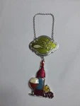 St. Nicholas Square Wine Bottle Charm" Eat Drink And Be Merry Christmas Ornament. Fixed Price $10.00.