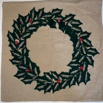Pottery Barn Holiday Embellished Wreath Pillow Cover New 20" X. Fixed Price $45.00.
