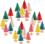 24PCS Multicolor Mini Sisal Trees Bottle Brush Christmas Pine. Fixed Price $13.27.