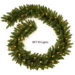 Christmas Garland Prelit 9 Ft With 70 Led Lights, Battery Operated .... Fixed Price $48.84.