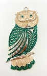 Harvey Lewis Owl Christmas Ornament Holiday Swarovski Elements Enamel Metal Euc. Fixed Price $10.00.