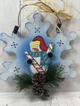 Snowman Snowflake Christmas Wall Hanging Farmhouse Winter Decor Pinecone Bell. Fixed Price $12.74.