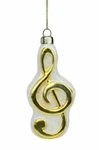 Northlight Treble Clef Note Music Symbol Glass Christmas Ornament 4" Metallic Go. Fixed Price $5.99.