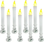 Christmas Window Candle Lights, Silver Base Dusk To Dawn Sensor Turns. Fixed Price $23.99.
