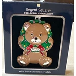 Regent Square Christmas Collectible Bear Ornament 2022 W/european Crystals - Nib. Fixed Price $9.50.