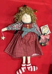 Vtg Christmas Sampler Russ Angel Shelf Sitter Doll Cloth 14. Fixed Price $11.49.