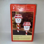 2-PK Holiday Time Solar Led Snowman Pathway Walkway Outdoor Marker Lights 74-203. Fixed Price $12.00.