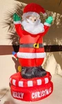 65" Tall Animated Inflatable Rotating Santa And Elf Yard Airblown New Box. Fixed Price $89.99.