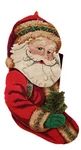 3D Needlepoint Tapestry Christmas Stocking Santa Claus W/ Tree Red Hanging Decor. Fixed Price $39.99.