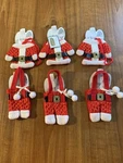 2/6PCS Christmas Decorations Santa Claus Silverware Holders Pockets Dinner. Fixed Price $12.50.