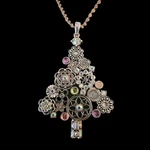 Premier Designs Modern Silver Floral Christmas Tree Pendant Necklace.. Fixed Price $50.00.