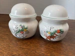 Rare Vtg Int'l Tableworks Country Christmas #8966-012 Salt & Pepper Set 1980S. Fixed Price $17.50.