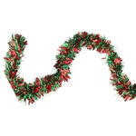 Northlight 50' Festive Shiny Red Green Christmas Tinsel Garland Unlit - 6 Ply. Fixed Price $19.49.