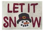St. Nicholas Square Bathroom Rug, Let It Snowman Mat 20X30 Inch, Cream. Fixed Price $24.00.