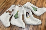 West Elm Crocheted Stocking. Set Of 4 Nwt. Christmas Tree Holiday Reindeer. Fixed Price $85.00.