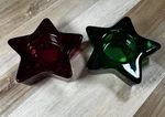 Crate & Barrel 2 Christmas Star Votive Holders, Red Green. Fixed Price $11.89.